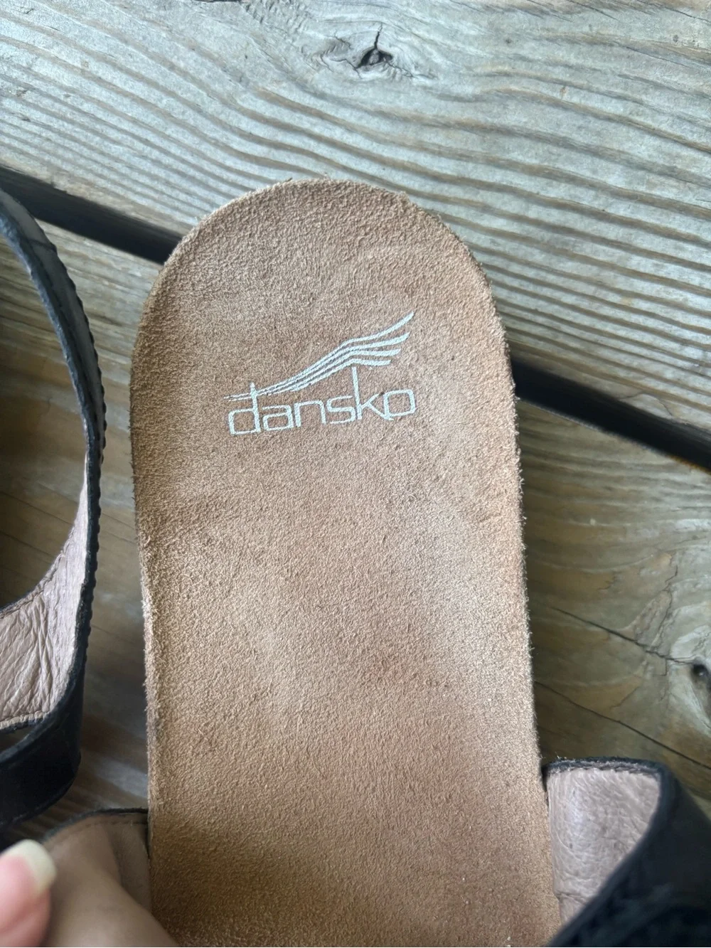 Dansko Ronda Women's Black Leather Slingback Sandals Hook & Loop EU 40 US 10